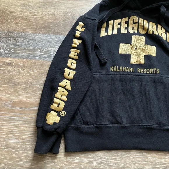 Boys Size Small Black and Gold Kalahari Lifeguard Hoodie - Picture 4 of 6